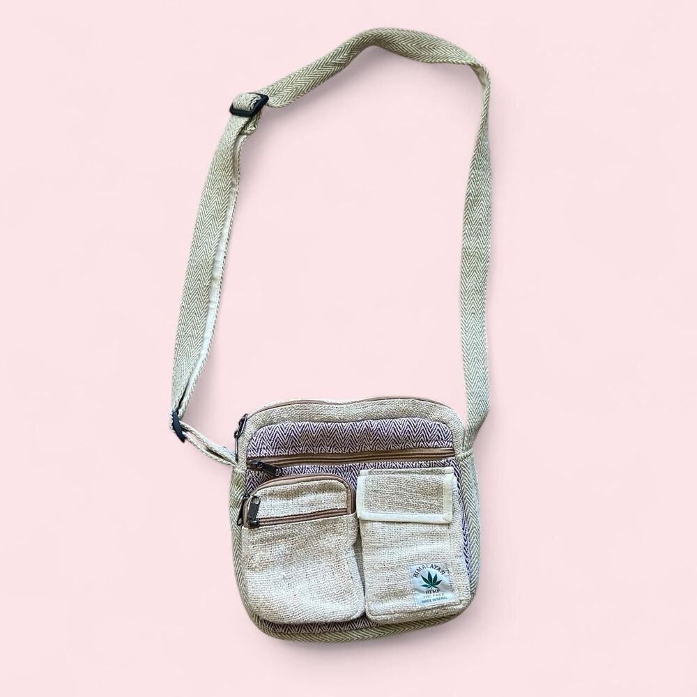 Himalayan Hemp Boho Beige Crossbody Bag